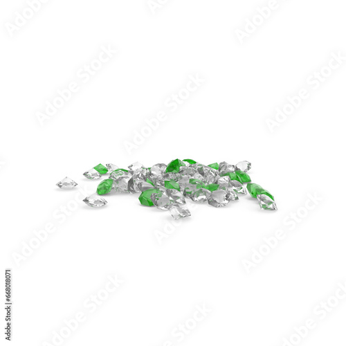 Pile of Diamonds Green White PNG