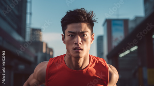  Determined Male Runner in the Urban Fitness Scene