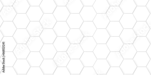 Seamless pattern with hexagons. Abstract background with hexagon and white Hexagonal Background. Luxury White Pattern. Vector Illustration. 3D Futuristic abstract honeycomb mosaic white background. © MdLothfor