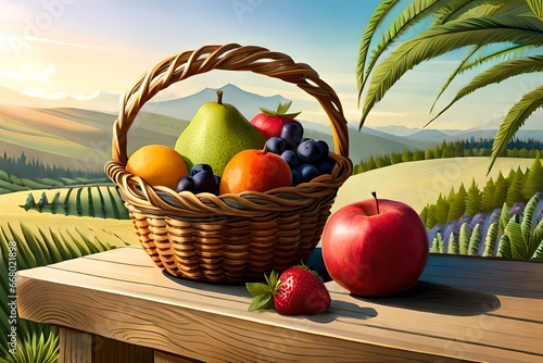 basket with fruits