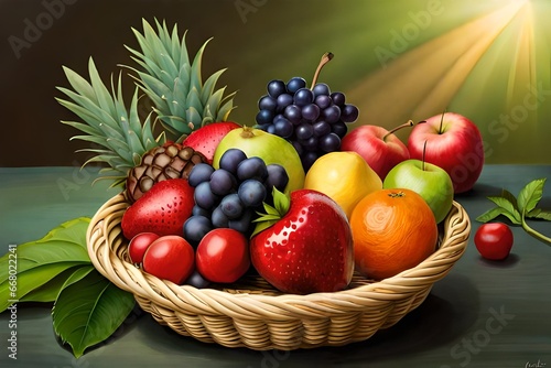 fruit basket with fruits