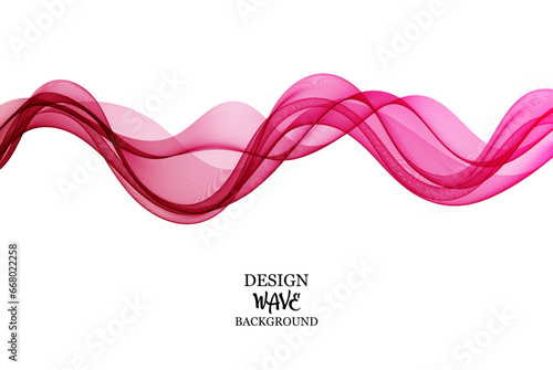 Red pink horizontal wave on a white background, abstract background, design element