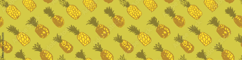 Pineapple pattern seamless, pineapples illustration, hand-drawn vector exotic fruit for vegan banner, juice or jam label design. Ripe ananas background for baby food packaging. Pineapple backdrop. Pineapple pattern seamless, pineapples illustration, hand-drawn vector exotic fruit for vegan banner, juice or jam label design. Ripe ananas background for baby food packaging. Pineapple backdrop.