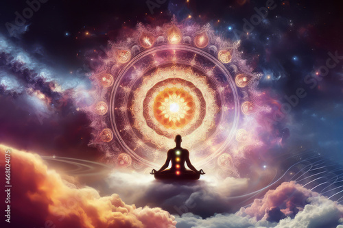 Universe, cosmos. Meditation background, chakras, prana, the mind of God and spirituality © ProArt Studios