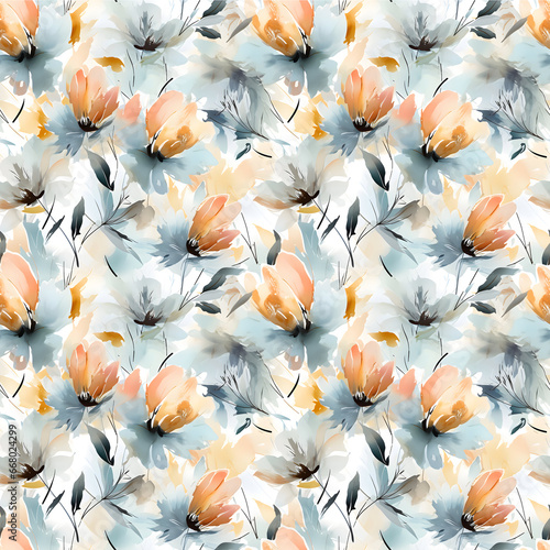 Elegantly Romantic Tulip Seamless Pattern: High-Quality Illustration and Luxury Graphic Design for Versatile Design Applications, Websites, Corporate Media, and Digital Products