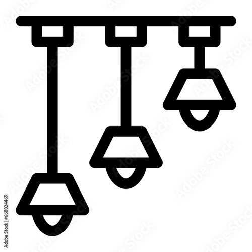 ceiling lamp line icon