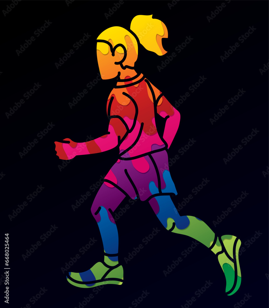 A Girl Start Running Action Cartoon Sport Graphic Vector A Girl Start Running Action Cartoon Sport Graphic Vector