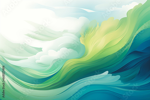 a soft artistic pattern with blue and green waves