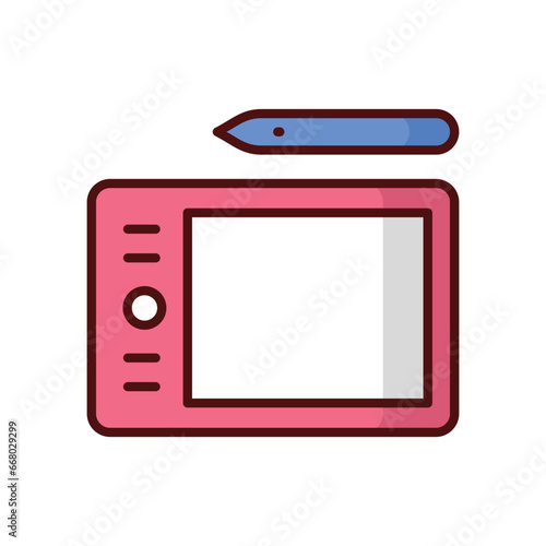 Digital art icon isolate white background vector stock illustration