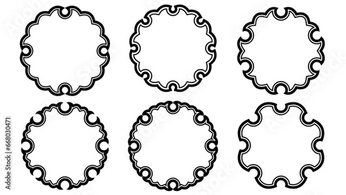 シンプルな雪輪フレームのベクターセット