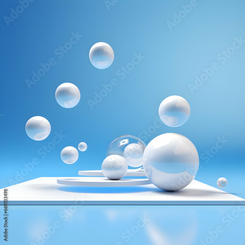bubbles on blue background
