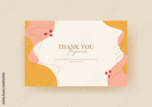 greeting thank you card with abstract shape and line design. suitable for any project like, banner, poster, invitation, announcement card