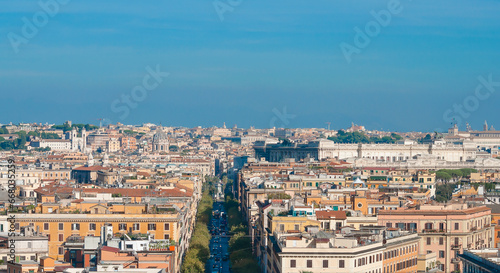 Fototapeta Naklejka Na Ścianę i Meble -  Aerial view of Vatican City from Museum window, Rome