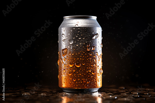 A soda can covered in condensation