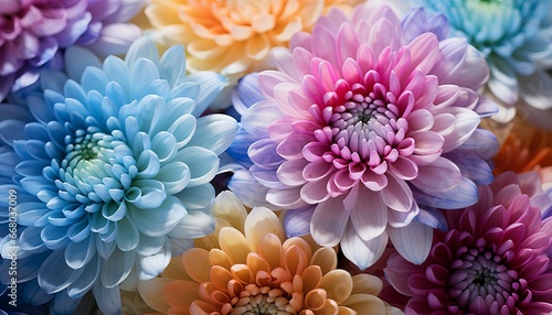 Colorful chrysanthemum flower macro shot © Nob