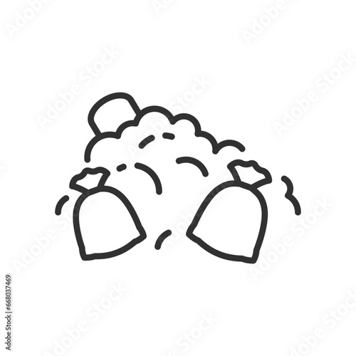 Pile of garbage, linear icon. Line with editable stroke