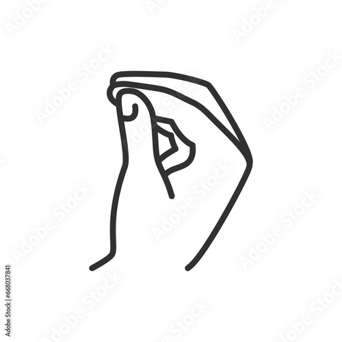 Gesture Bellissimo, Italian gesture Perfecto, linear icon. Line with editable stroke