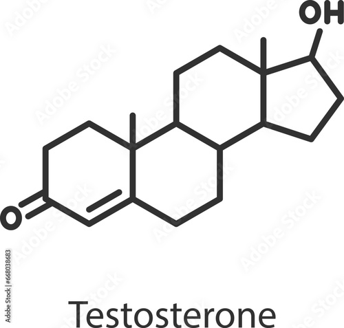 Testosterone hormone. Line with editable stroke