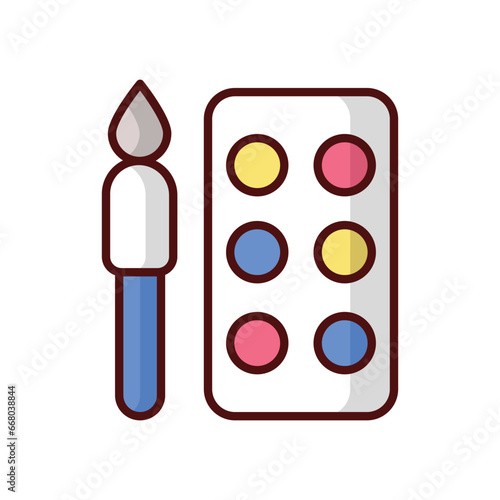 Watercolor icon isolate white background vector stock illustration