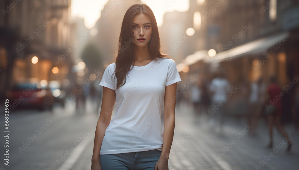 Female model on the street Female model on the street