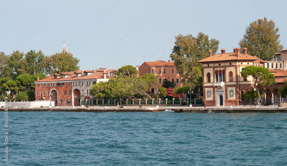 Beautiful view from Grand Canal on colorful facades of old medieval houses in Venice Beautiful view from Grand Canal on colorful facades of old medieval houses in Venice