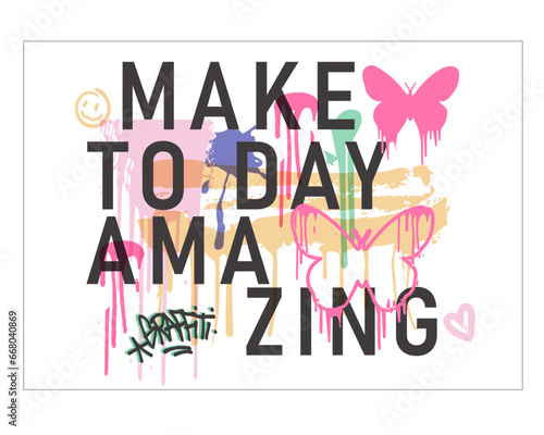 grunge design graffiti art amazing slogan vector