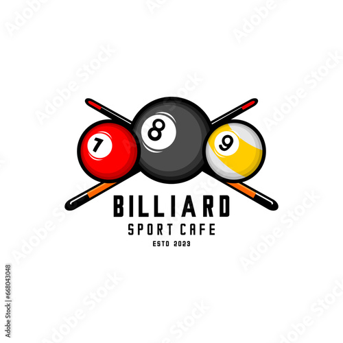 billiard ball and stick logo