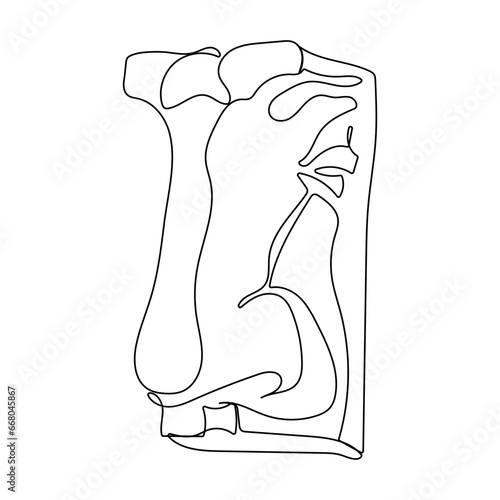 One line illustration of Greek sculpture nose. Vector line  art for logo, poster, tattoo.