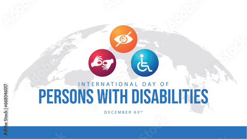International day of persons with disabilities. Celebrated every year on December 3. Suitable for banners, web, social media, greeting cards etc