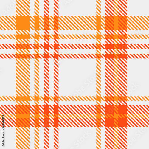 White Orange Tartan Plaid Pattern Seamless. Check fabric texture for flannel shirt, skirt, blanket 