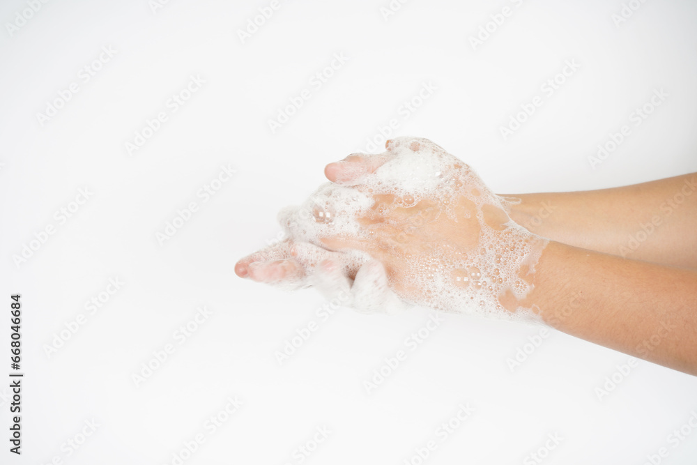 Hand washing isolated on white background Hand washing isolated on white background