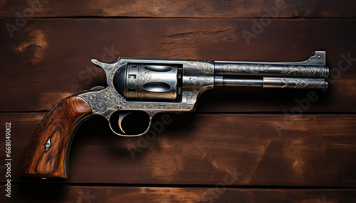 old revolver with a gun