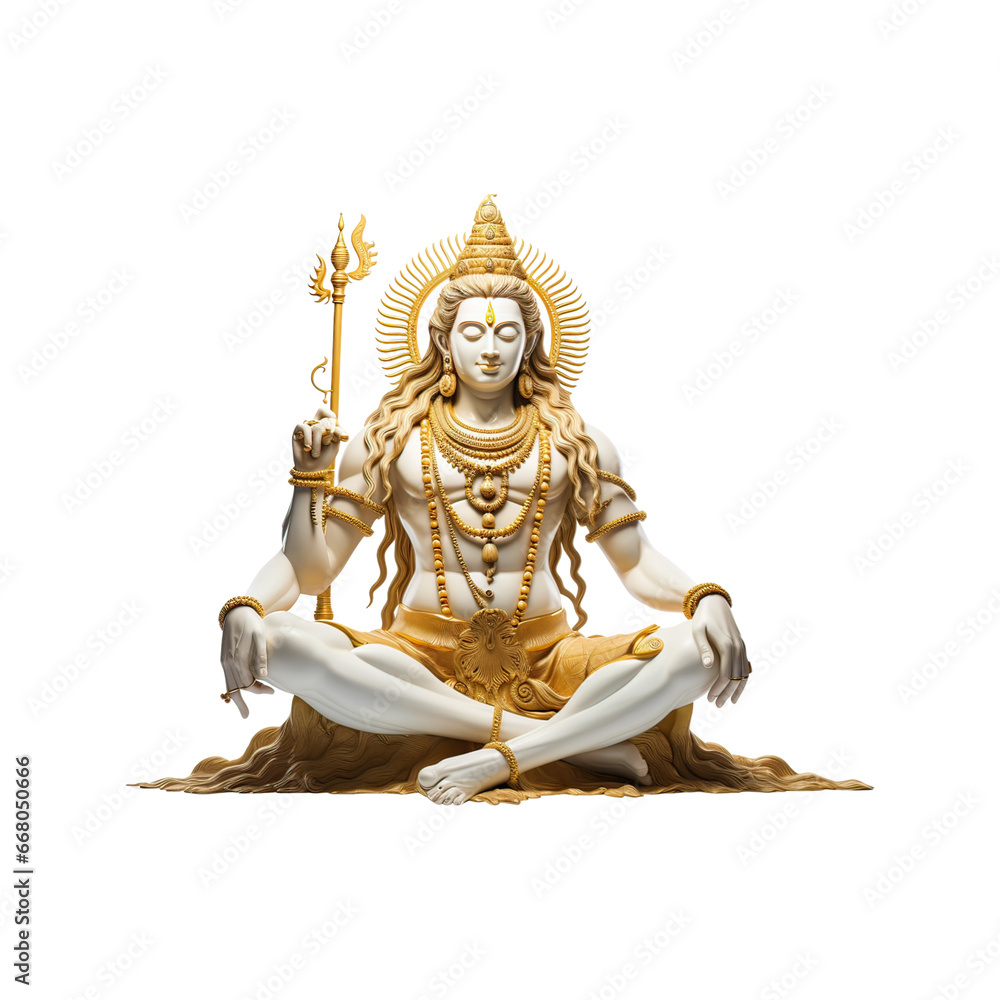 Fototapeta premium Golden Shiva No shadows, highest details, sharpness