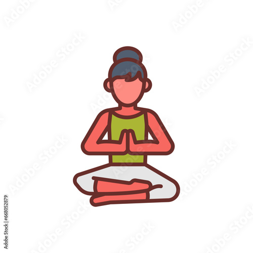 Meditation Icon in vector. illustration

