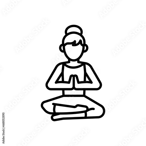 Meditation Icon in vector. illustration

