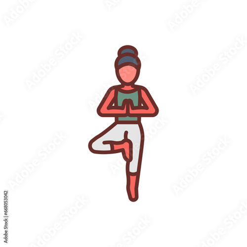 Tree Pose Icon in vector. illustration