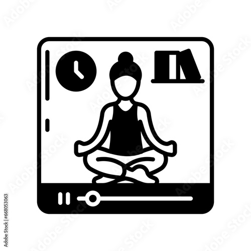 Yoga Video Icon in vector. illustration