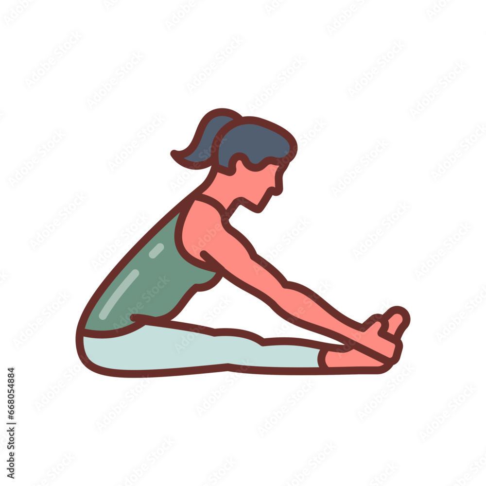 Fototapeta premium Seated Forward Icon in vector. illustration