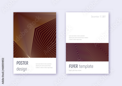 Minimalistic cover design template set. Gold abstr