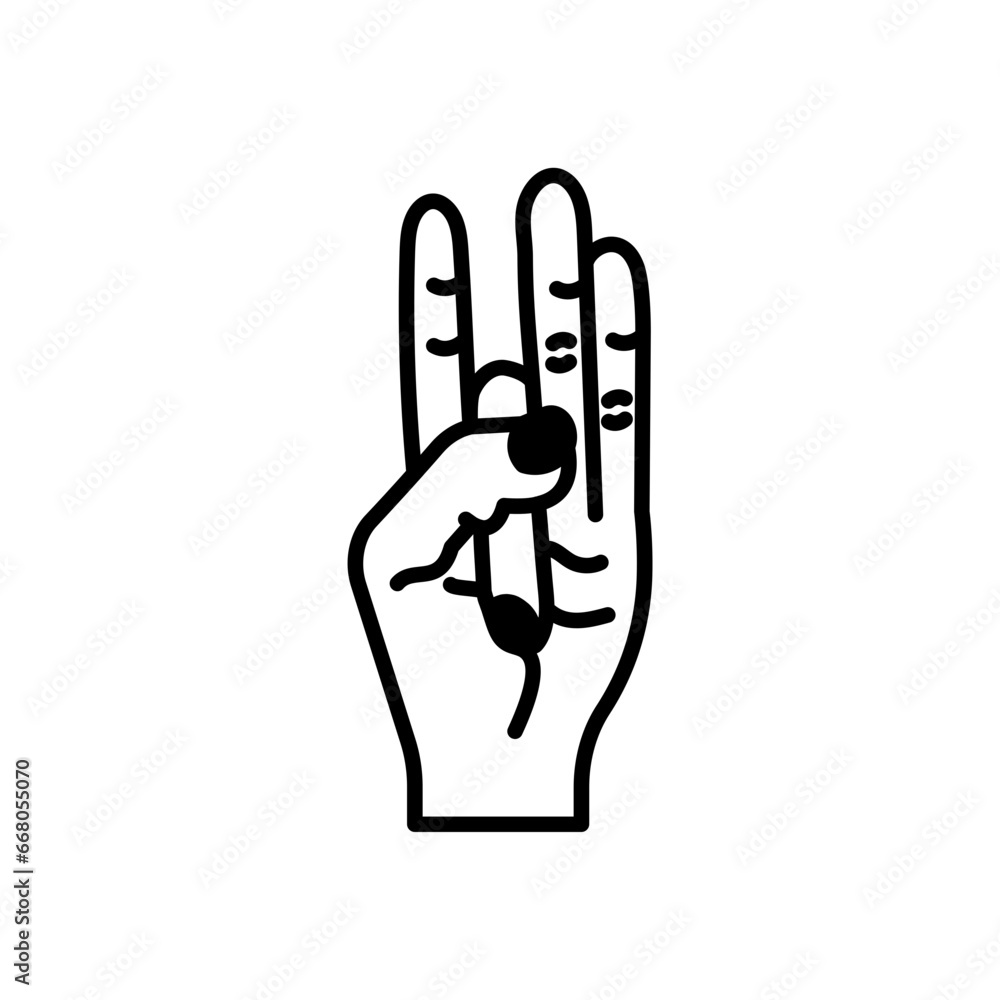 Obraz premium Shunya Mudra Icon in vector. illustration