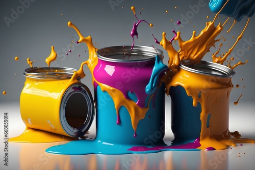 multicolored splashes of colors. generated by AI