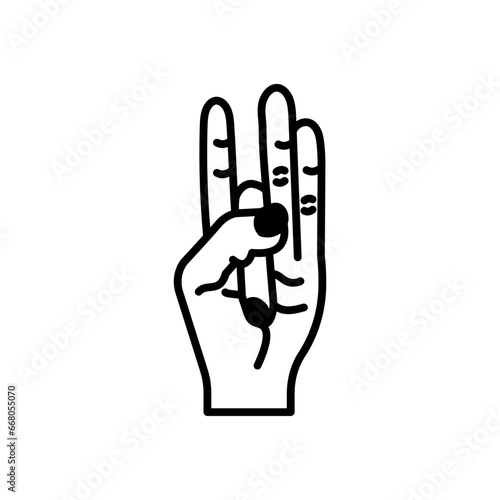 Shunya Mudra Icon in vector. illustration

