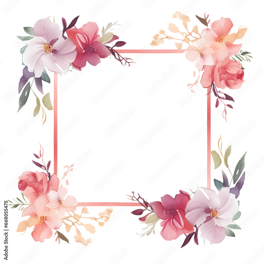 Fototapeta premium floral border frames template for greeting wedding invitation