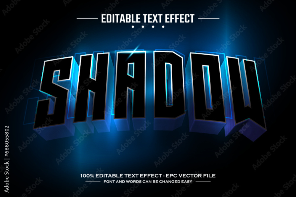 Shadow 3D editable text effect template