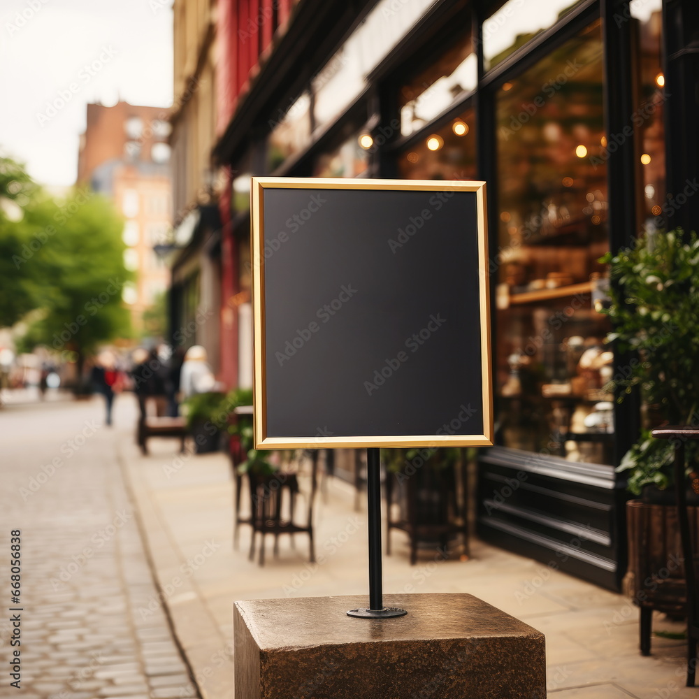 Blank Restaurant Sign Menu Board Mockup - Elegant Black Design for ...