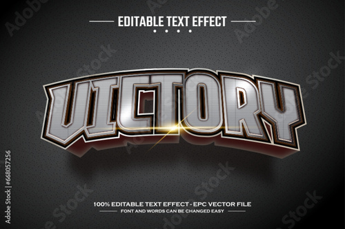 Victory 3D editable text effect template