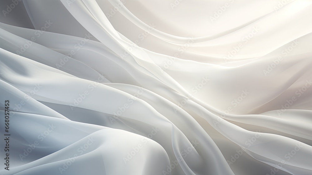 Obraz premium Image of white sheer curtains billowing in the breeze.