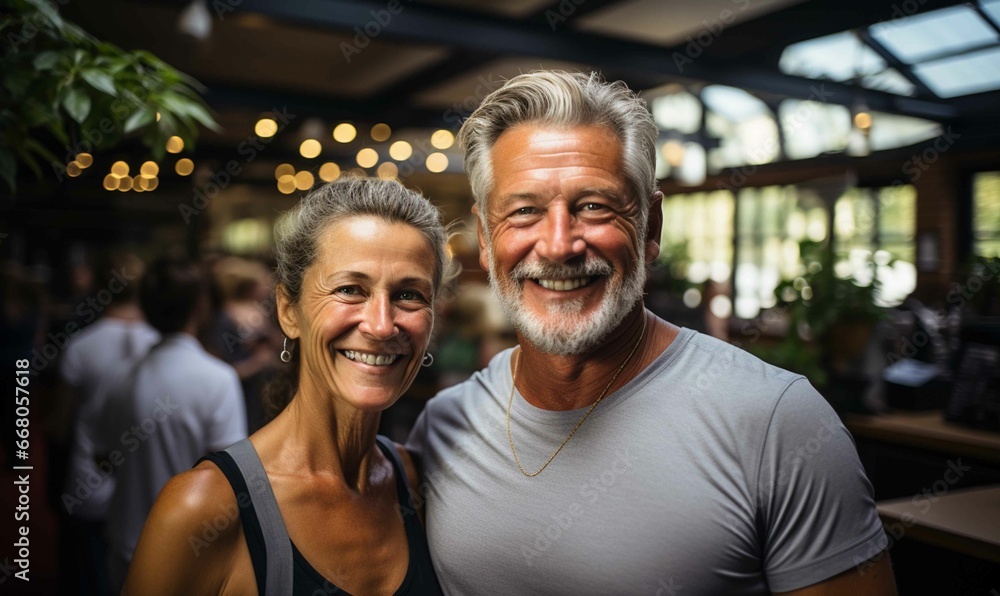Joyful Mature Friends Smiling Together for Portrait Joyful Mature Friends Smiling Together for Portrait