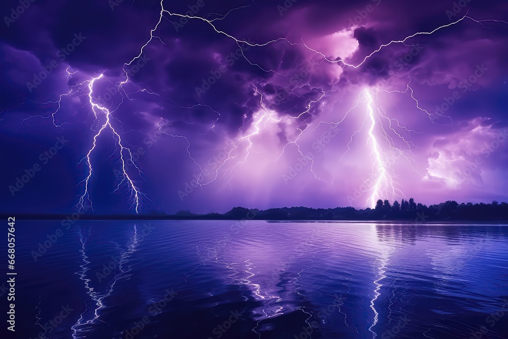 Lightning Over Lake