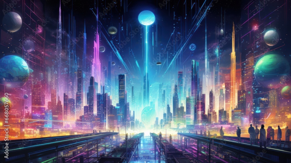 Surreal Metropolis Sentient Skyscrapers and Towering Guardians Surreal Metropolis Sentient Skyscrapers and Towering Guardians